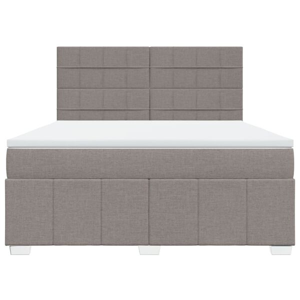 vidaXL Sommier &agrave; lattes de lit avec matelas Taupe 180x200 cm Tissu