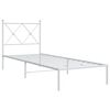 vidaXL Cadre de lit métal sans matelas avec tête de lit blanc 75x190cm