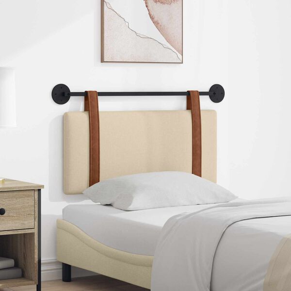 vidaXL T&ecirc;te de lit suspendue Uni Cr&egrave;me 100 x 55 x 5 cm PU antique