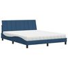 vidaXL Lit avec matelas Hanko bleu 160x200 cm tissu