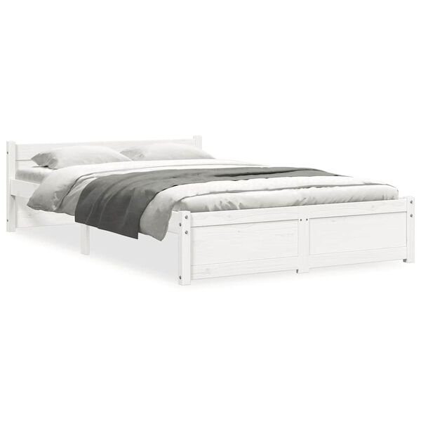 vidaXL Cadre de lit sans matelas blanc bois massif 120x200 cm