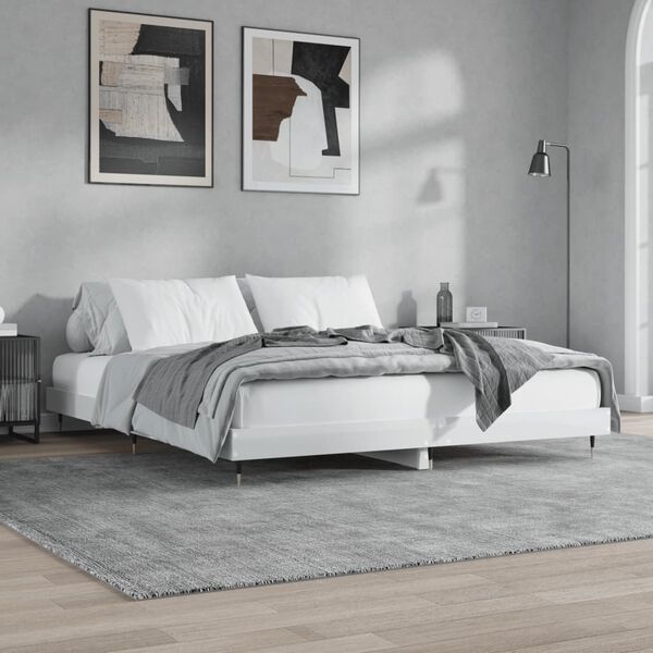 vidaXL Cadre de lit sans matelas blanc brillant 140x200 cm