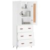 vidaXL Buffet haut Blanc 69,5x34x180 cm Bois d'ing&eacute;nierie