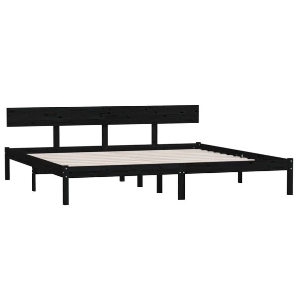 vidaXL Cadre de lit sans matelas noir bois massif