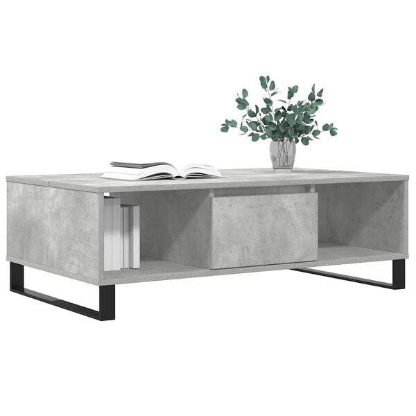 vidaXL Table basse gris béton 104x60x35 cm bois d'ingénierie