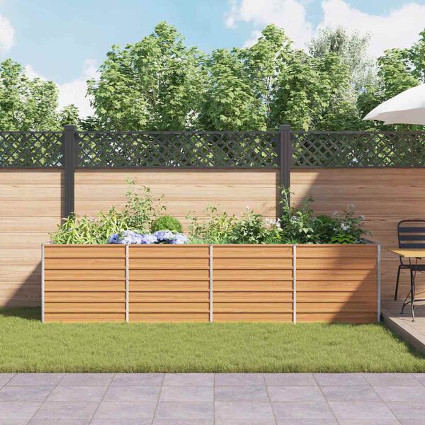 vidaXL Lit surélevé de jardin 320x80x77 cm Acier galvanisé Argenté