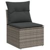 vidaXL Salon de jardin avec coussins 10 pcs gris r&eacute;sine tress&eacute;e