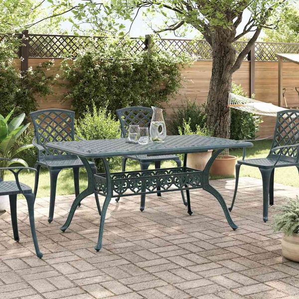 vidaXL Table de jardin vert 150x90x72 cm aluminium coul&eacute;
