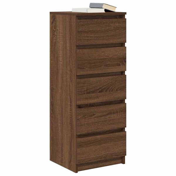 vidaXL Buffet avec tiroirs chêne marron 37,5x35x99cm bois d'ingénierie