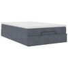 vidaXL Lit ottoman avec matelas gris fonc&eacute; 120x190 cm velours