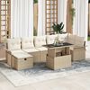 vidaXL Ensemble de canap&eacute; de jardin 8 pcs Beige Poly rotin