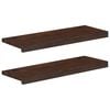 vidaXL Marches d'escalier 2 pi&egrave;ces 80 x 25 x 2 cm Marron fonc&eacute;