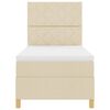 vidaXL Lit &agrave; ressorts avec matelas Cr&egrave;me 90 x 200 cm tissu