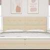 vidaXL T&ecirc;te de lit r&eacute;glable en hauteur Cr&egrave;me 200 cm tissu