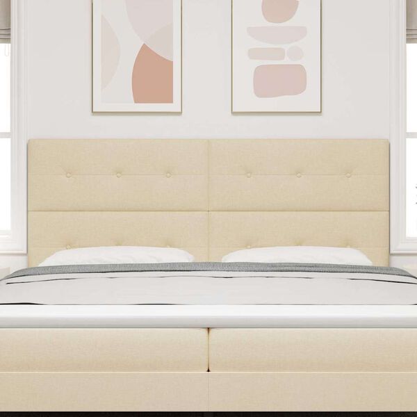 vidaXL T&ecirc;te de lit r&eacute;glable en hauteur Cr&egrave;me 200 cm tissu