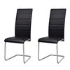 vidaXL Chaises &agrave; manger cantilever lot de 2 noir similicuir