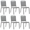 vidaXL Ensemble &agrave; manger de jardin 7 pcs Acier Gris fonc&eacute;