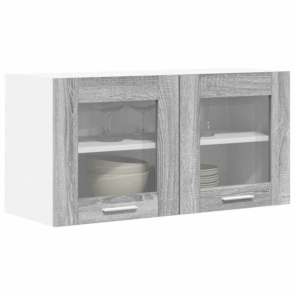 vidaXL Armoire suspendue Gris Sonoma et Blanc 80 x 31 x 40 cm