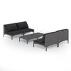vidaXL Salon de jardin 5 pcs avec coussins R&eacute;sine tress&eacute;e Gris fonc&eacute;