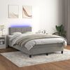vidaXL Sommier &agrave; lattes de lit avec matelas LED Gris clair 120x200 cm