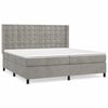 vidaXL Sommier &agrave; lattes de lit et matelas Gris clair 200x200cm Velours