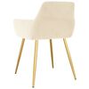 vidaXL Chaises &agrave; manger lot de 2 Cr&egrave;me Velours