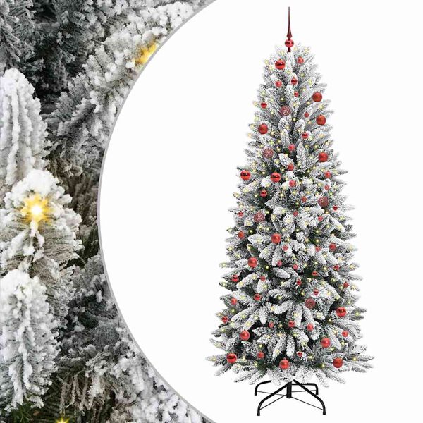 vidaXL Sapin de No&euml;l artificiel avec 300 LED avec support Blanc 210 cm
