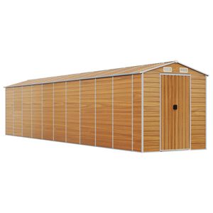 vidaXL Abri de jardin marron clair 191x895x198 cm acier galvanis&eacute;