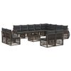 vidaXL Ensemble de canap&eacute; de jardin 13 pcs Gris et Gris fonc&eacute;