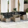 vidaXL Salon de jardin 5 pcs avec coussins gris clair r&eacute;sine tress&eacute;e