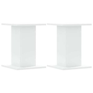 vidaXL Supports de haut-parleurs 2 pcs blanc bois d'ing&eacute;nierie
