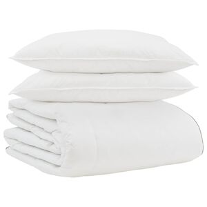 vidaXL Duvet d'hiver avec oreiller 3 pcs Blanc Plume de canard