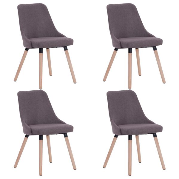 vidaXL Chaises &agrave; manger lot de 4 taupe tissu