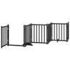 vidaXL Barri&egrave;re pour chien porte pliable 9 panneaux noir bois peuplier