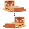 vidaXL Lit biblioth&egrave;que sans matelas cire marron 135x190 cm pin massif