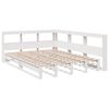 vidaXL Lit bibliothèque sans matelas blanc 150x200 cm bois pin massif