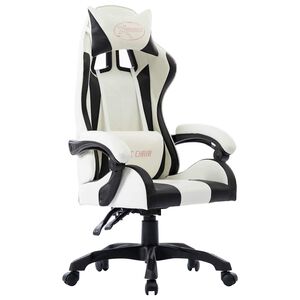 vidaXL Fauteuil de jeux vid&eacute;o Blanc Similicuir