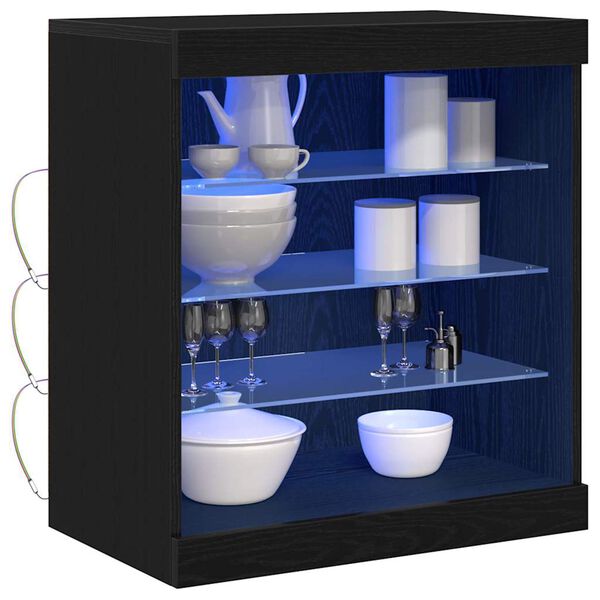vidaXL Buffet Chêne noir 60.5 x 37 x 67 cm Bois d'ingénierie
