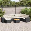 vidaXL Salon de jardin 9 pcs avec coussins noir r&eacute;sine tress&eacute;e