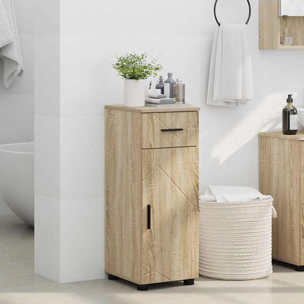 vidaXL Cabinet de salle de bain Ch&ecirc;ne Sonoma 30 x 35 x 80 cm
