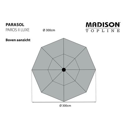 Madison Parasol Paros II Luxe 300 cm Rouge brique