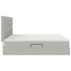 vidaXL Lit avec rangement et matelas Gris clair 200 x 200 cm Velours