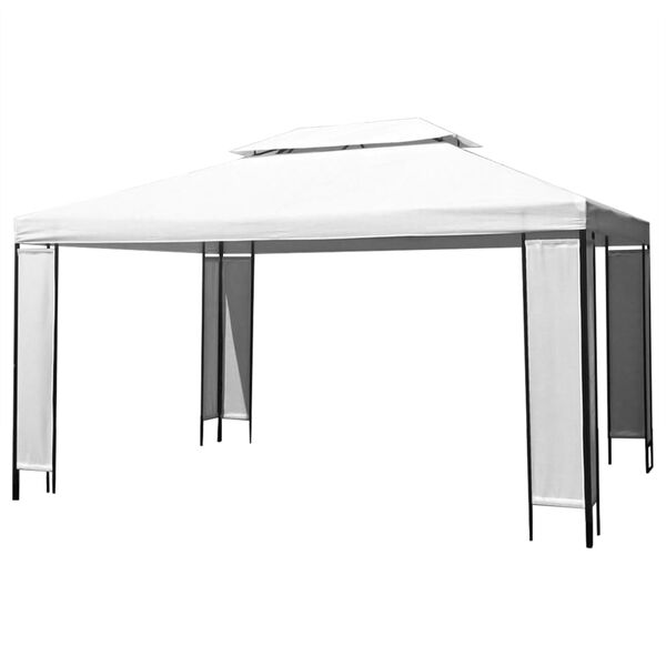 vidaXL Tonnelle avec guirlande lumineuse &agrave; LED 3x4 m Blanc