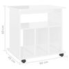 vidaXL Armoire à roulettes Blanc brillant 60x45x60cm Bois d’ingénierie