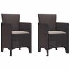 vidaXL Chaise de jardin 2 pc Marron Polypropyl&egrave;ne