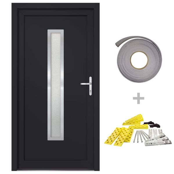 vidaXL Porte d'entr&eacute;e anthracite 98x190 cm PVC