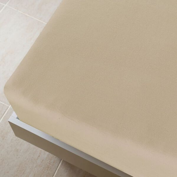 vidaXL Draps-housses Jersey 2 pcs Taupe 140x200 cm Coton
