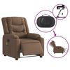 vidaXL Fauteuil inclinable de massage &eacute;lectrique marron tissu