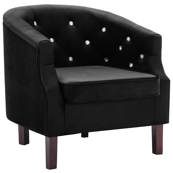 vidaXL Fauteuil noir velours