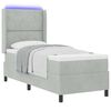 vidaXL Lit &agrave; Ressorts avec Matelas LED Gris clair 80 x 200 cm Velours
